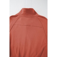 Flamingo Fleece Lined Zip Up Stand Collar Thumbhole Sleeve Sweatshirt - L thumbnail