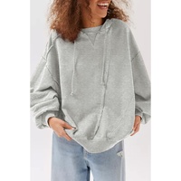 Gray Active Patchwork Detail Warm Winter Hoodie - M thumbnail