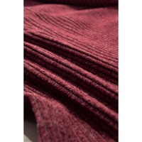 Red Dahlia Ribbed Zip Up Front Drawstring Hoodie - L thumbnail