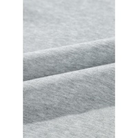 Light Grey Solid Color Fleece Lined Zip up Hoodie - 2XL thumbnail