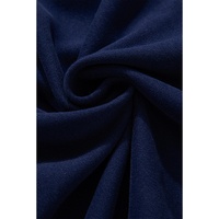 Navy Blue Solid Color Fleece Lined Zip up Hoodie - 2XL thumbnail