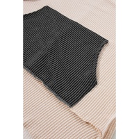 Smoke Gray Color Block High Low Textured Hoodie - S thumbnail