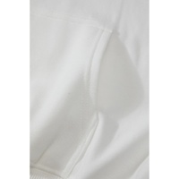 White Fleece Lined Kangaroo Pocket Drawstring Chunky Hoodie - S thumbnail