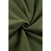 Moss Green Fleece Lined Half Zipper Kangaroo Pockets Loose Hoodie - 2XL thumbnail