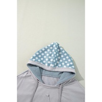 Beau Blue Floral Patchwork Star Pattern Drawstring Hoodie - 2XL thumbnail