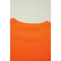 Carrot Exposed Seam Drop Shoulder Round Neck Sweatshirt with Slits - 2XL thumbnail