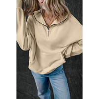 Smoke Gray Zip-up Stand Neck Kangaroo Pocket Sweatshirt - 2XL thumbnail