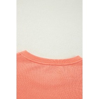 Flamingo Rainbow Striped Sleeve Crew Neck Loose Sweatshirt - L thumbnail