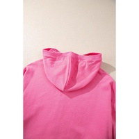 Bonbon Solid Kangaroo Pocket Half Zipper Oversized Hoodie - L thumbnail