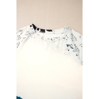 Blue Tie Dye Cow Color Block Pullover Sweatshirt - L thumbnail