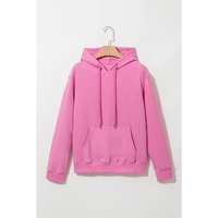 Bonbon Solid Color Fleece Lined Drawstring Hoodie with Pocket - 2XL thumbnail