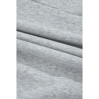 Gray Half Zipper Collared Drop Shoulder Side Slits Sweatshirt - M thumbnail
