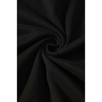 Black Solid O Neck High Low Hem Pullover Sweatshirt - L thumbnail