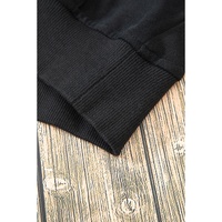 Black Quarter Zip Stand Neck Kangaroo Pocket Sweatshirt - L thumbnail