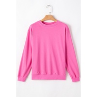 Bonbon Plain Drop Shoulder Crewneck Pullover Sweatshirt - L thumbnail