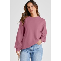 Valerian Plain Drop Shoulder Crewneck Pullover Sweatshirt - L thumbnail