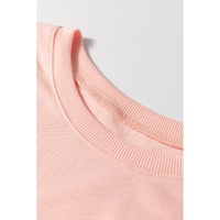 Apricot Pink Sequined Bowknot Drop Shoulder Oversized Sweatshirt - L thumbnail