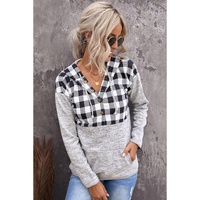 Azura Exchange Plaid Hoodie with Pocket Detailing - M thumbnail