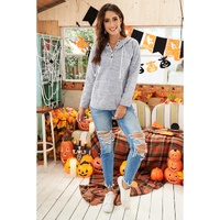 Azura Exchange Buttoned Casual Hoodie with Pocket Design - S thumbnail