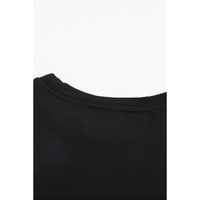 Azura Exchange Black Contrast Stitching Sweatshirt with Slits - S thumbnail