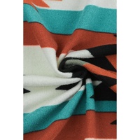 Multicolor Geometric Color Block Open Front Long Cardigan - 2XL thumbnail
