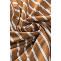 Brown Striped Side Pockets Open Front Cardigan - M thumbnail