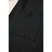 Black Textured Knit Side Pockets Open Front Cardigan - S thumbnail