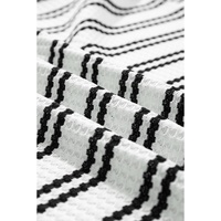 Black Stripe Print Open Front Duster Cardigan - M thumbnail