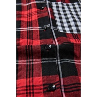Azura Exchange Plaid Splicing Hit Color Pockets Long Sleeve Shirt - M thumbnail