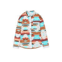 Azura Exchange Multicolor Aztec Print Long Sleeve Shirt - M thumbnail