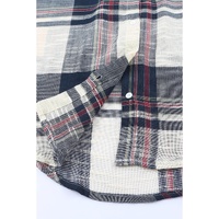 Azura Exchange Plaid Print Shirt with Distressed Raw Edge - L thumbnail