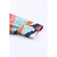 Azura Exchange Abstract Print Cuffed Sleeve Shirt - S thumbnail