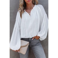 Azura Exchange V Neck Balloon Sleeve Shirt - M thumbnail