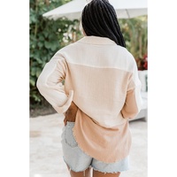 Azura Exchange Buttoned Raw Hem Textured Shirt - L thumbnail