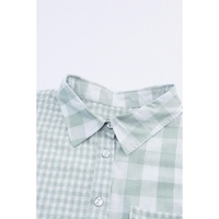 Azura Exchange Checked Patchwork Long Sleeve Shirt - M thumbnail