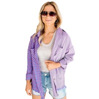 Azura Exchange Plaid Button Down Long Sleeve Shirt with Chest Pocket - M thumbnail
