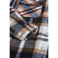 Geometric Plaid Print Pocketed Shacket - XL thumbnail