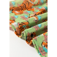 Green Tiger Floral Printed Collared V Neck Casual Shirt - XL thumbnail