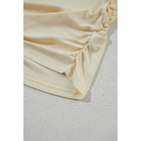Apricot Plain Ruched Side Slim Tank Top - XL thumbnail