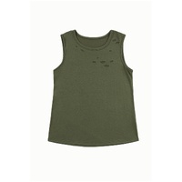 Jungle Green Solid Color Distressed Holes Crew Neck Tank Top - L thumbnail