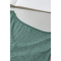 Mist Green V Neck Ruched Tank Top - S thumbnail