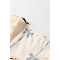 White Bow Printed Tie Closure Ruffled Vest - L thumbnail