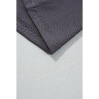 Carbon Grey Ribbed Knit Colorblock Edge U Neck Slim Fit Tank Top - L thumbnail