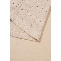 Oatmeal Floral Textured Crew Neck Tank Top - L thumbnail