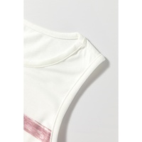 Red Stripe Rainbow Round Neck Tank Top - L thumbnail