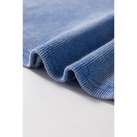 Sky Blue Mineral Wash Ribbed Notch Neck Tank Top - L thumbnail