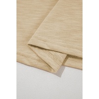 Tan Metallic Sheen Edge Scoop Neck Tank Top - L thumbnail