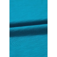 Peacock Blue Metallic Sheen Edge Scoop Neck Tank Top - L thumbnail