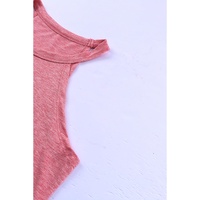 Pink Solid Color Crew Neck Tank Top - M thumbnail