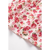 Red Floral Print Ruffled Mock Neck Sleeveless Top - XL thumbnail